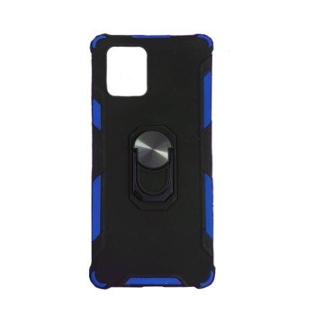 Motomo Tough Armor With Ring Case for Samsung Galaxy A91 - Color: Blue and Black