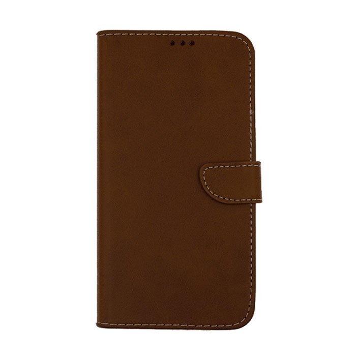 Stand Leather Wallet with Clip for Huawei Y6 ii - Color: Brown