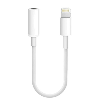 Lightning to Female Jack 3.5mm Headphones Adaptor for iPhone - Color: White