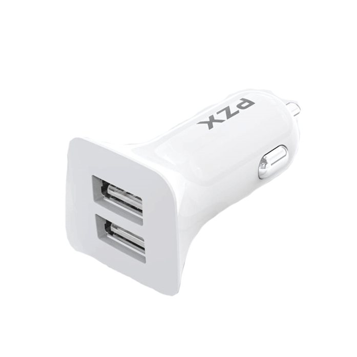 PZX Car Charger C901 2 USB Ports 3A - Color: White