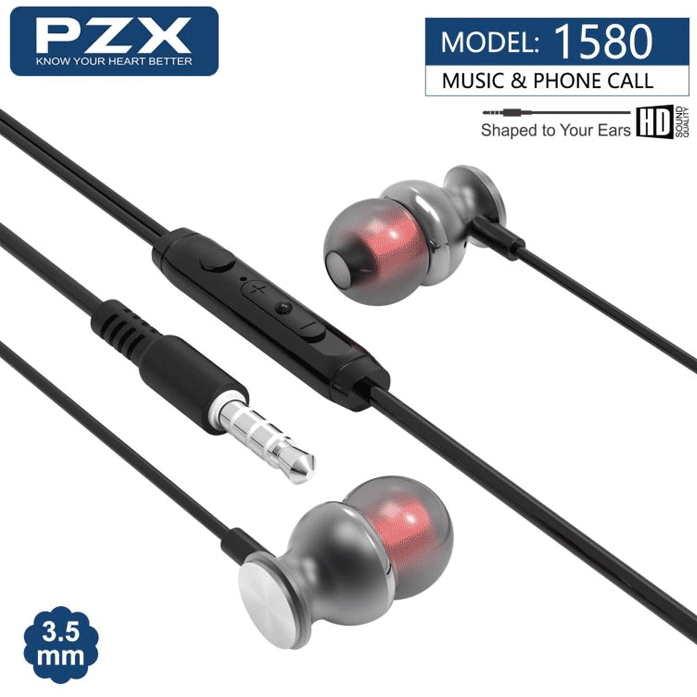 Pzx 1580 3.5 MM in-Ear 1.2 M Wired Earphone - Color: Black