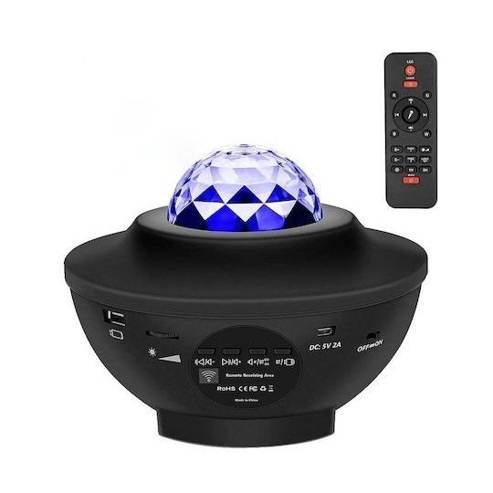 Bluetooth Διακοσμητικό Φωτιστικό με Φωτισμό RGB Party Light σε Χρώμα Μαύρο