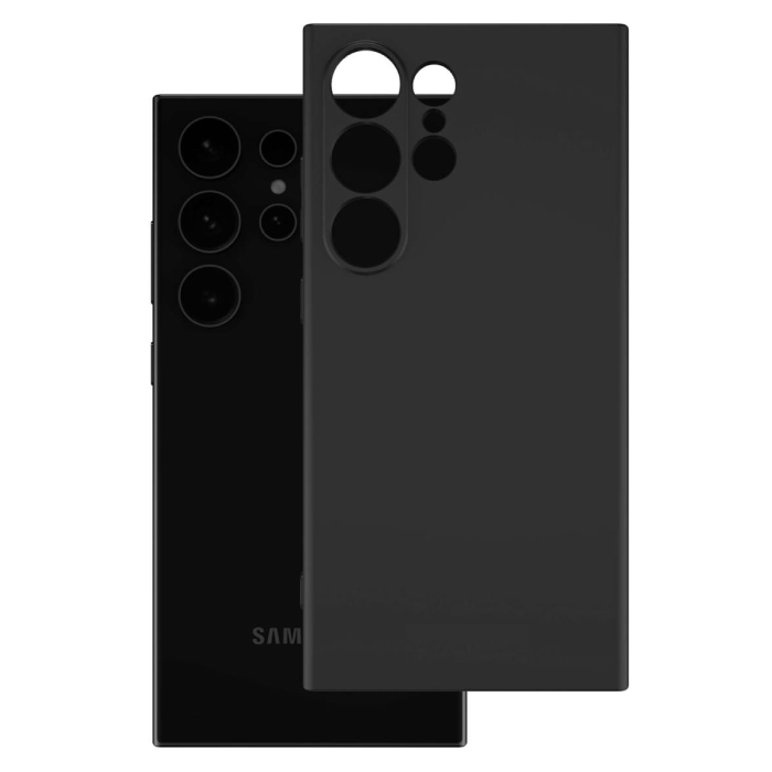 Soft Silicone Back Case For Samsung Galaxy S24 Ultra - Color : Black