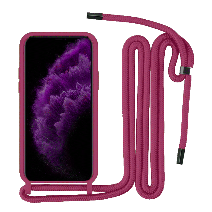 Back Cover Silicone With Strap For Samsung Galaxy S22 Ultra - Color: Bordeaux