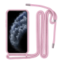 Back Cover Silicone With Strap For Samsung Galaxy A35 - Color: Pink