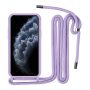 Back Cover Silicone With Strap For Apple iPhone 14 Pro - Color: Purple