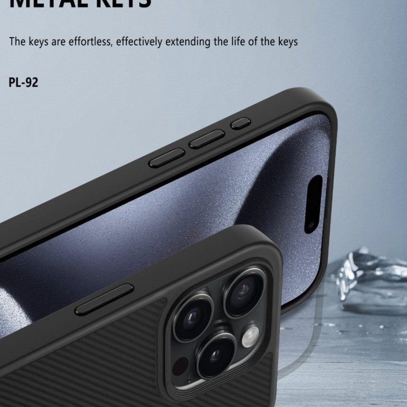 Piblu PL92 Phone Case Carbon Fiber Pattern Anti Fall Nonstick Fingerprint For Apple IPhone 16 - Black