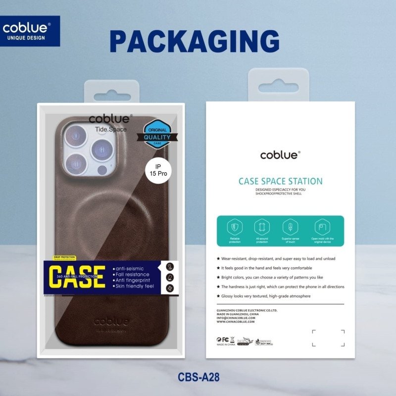 COBLUE CBSA28 Plain Leather Magnetic Wireless Charger Phone Case For APPLE IPHONE 12/12 PRO - BLACK