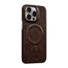 COBLUE CBSA28 Plain Leather Magnetic Wireless Charger Phone Case For APPLE IPHONE 12 PRO MAX - DARK BROWN