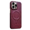 COBLUE CBSA28 Plain Leather Magnetic Wireless Charger Phone Case For APPLE IPHONE 15 - BORDEAUX