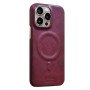 COBLUE CBSA28 Plain Leather Magnetic Wireless Charger Phone Case For APPLE IPHONE 15 PRO - BORDEAUX