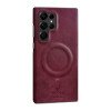 COBLUE CBSA28 Plain Leather Magnetic Wireless Charger Phone Case For SAMSUNG GALAXY S22 - BORDEAUX