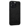 COBLUE CBSA24 LEATHER INCLUSIVE ANTI DROP STAND PHONE CASE FOR APPLE IPHONE 14 PRO - BLACK
