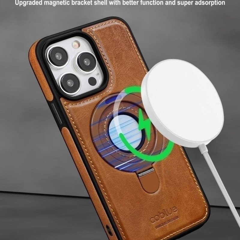 COBLUE CBSA26 INTEGRATED BRACKET MAGNETIC PHONE CASE FOR APPLE IPHONE 14 - CAFE