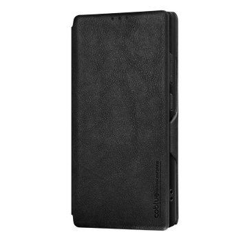 COBLUE ABS09 ΚΑΛΥΜΜΑ ΘΗΚΗ ΤΗΛΕΦΩΝΟΥ ΔΕΡΜΑΤΙΝΟ ΠΤΥΣΣΟΜΕΝΟ ΣΤΑΝΤ ΓΙΑAPPLE IPHONE 16 PRO - BLACK