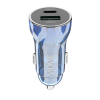 Vidvie CC531 Φορτιστής Αυτοκινήτου με 30W Θύρα USB-A Και 18W Θύρα USB Type-C με καλώδιο Type-C - Μπλε