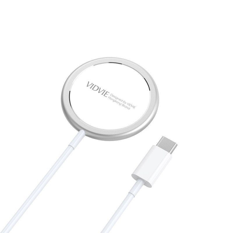 Vidvie WLC1405 15W Ασύρματος Φορτιστής και Καλώδιο USB-C - Λευκό