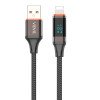 Vidvie CB4036i Καλώδιο Φόρτισης και Μεταφοράς Δεδομένων 3A USB Type-A Σε USB Lightning με οθόνη LED - Χρώμα: Μάυρο