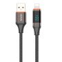 Vidvie CB4036i Καλώδιο Φόρτισης και Μεταφοράς Δεδομένων 3A USB Type-A Σε USB Lightning με οθόνη LED - Χρώμα: Μάυρο