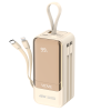 Vidvie PB798 Power Bank 20000mAh 65W Θύρεα USB-A και Θύρεα USB-C με Καλωδιο Type-C Και Lightning - Μπεζ