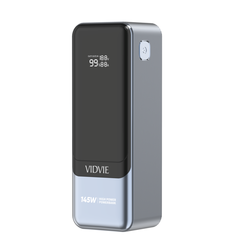 Vidvie PB7003 Power Bank 27000mAh Υψηλή ισχύς 145W Θύρεα USB-A και 2x Θύρες USB-C  - Μαυρο