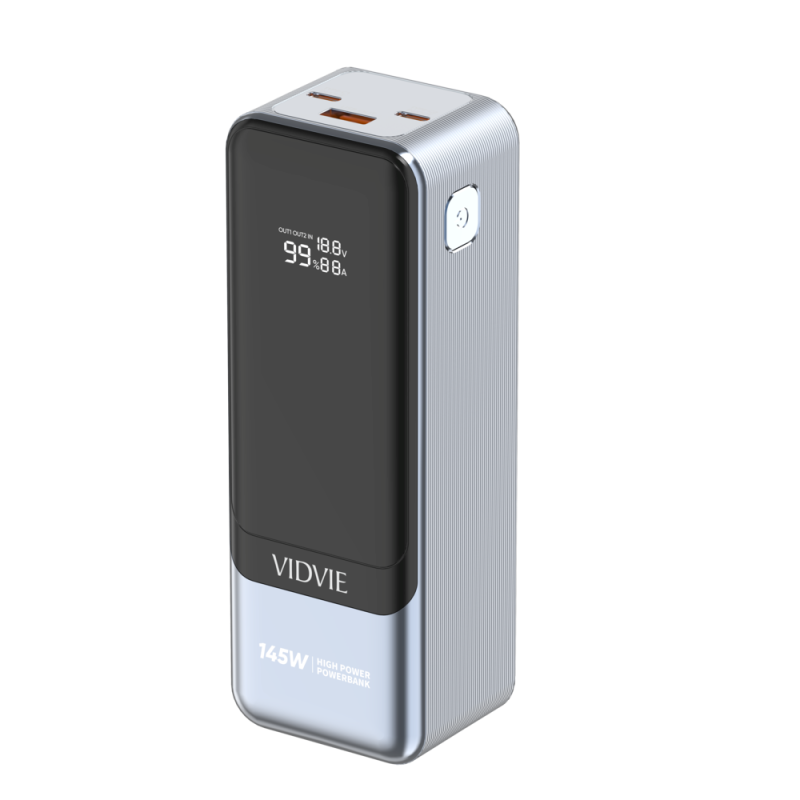 Vidvie PB7003 Power Bank 27000mAh Υψηλή ισχύς 145W Θύρεα USB-A και 2x Θύρες USB-C  - Μαυρο
