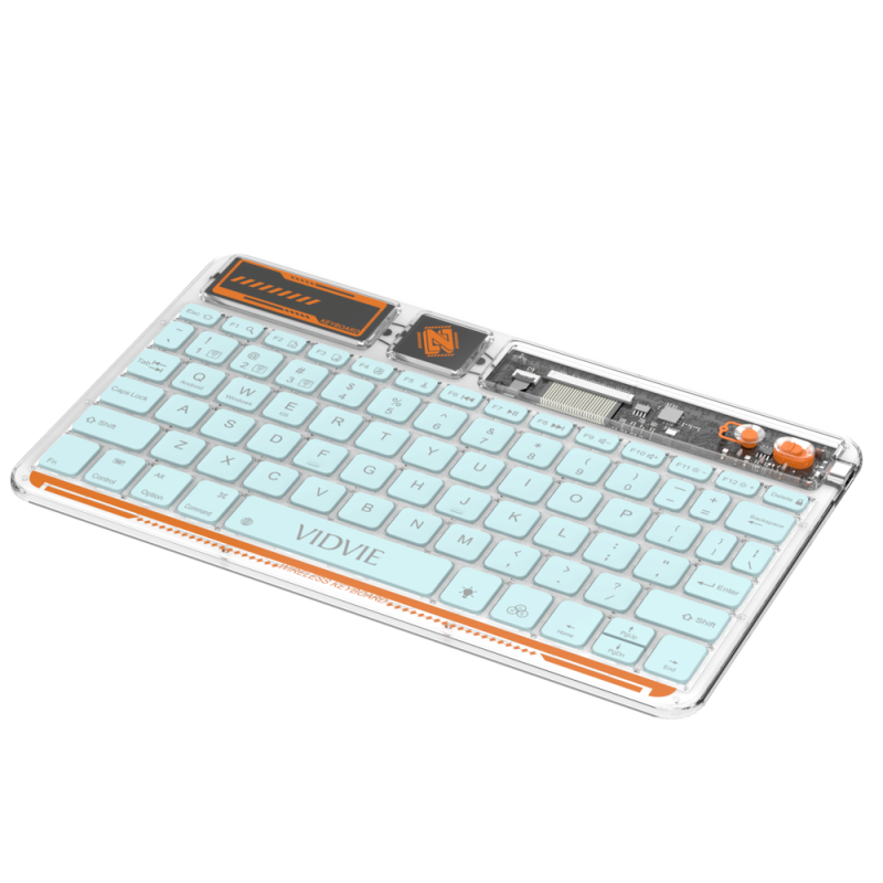 Vidvie KB05 Συνδυασμός Διαφανές έξυπνο Ασύρματο πληκτρολόγιο / Transparent Smart Wireless Keyboard - Χρώμα: Μπλε