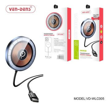 VEN-DENS VD-WLC005 15W Ασύρματος Φορτιστής  Magnetic Wireless Charger - Διάφανο