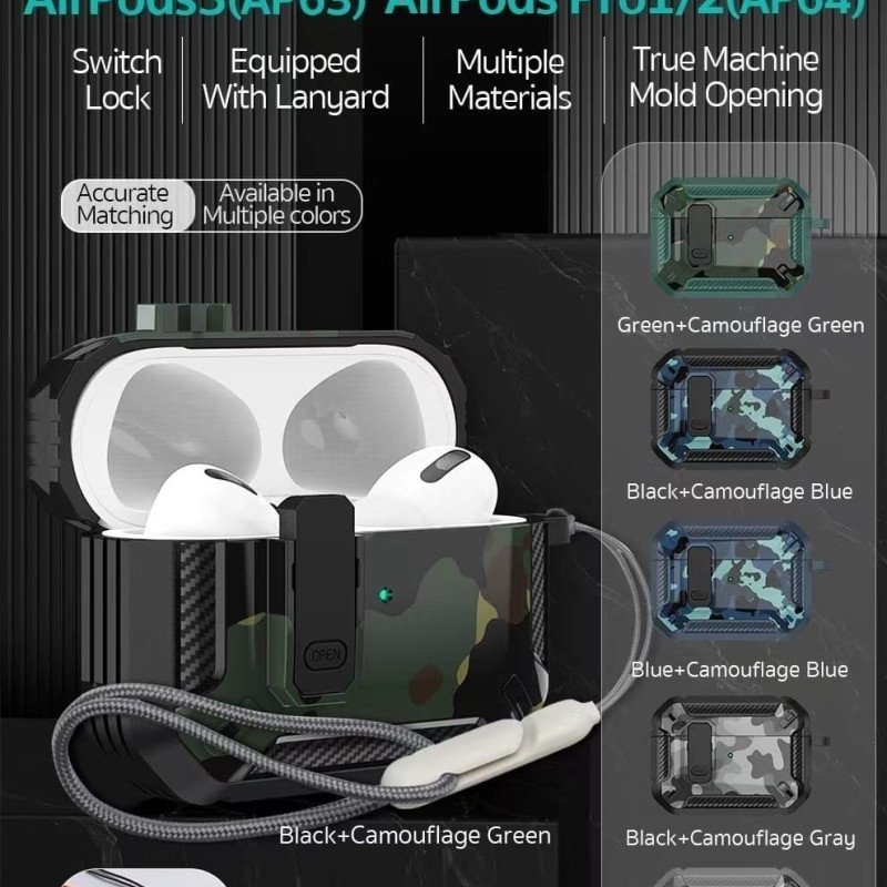 COTECi AP-63 Mecha2 Προστατευτική Θήκη Ακουστικά για Apple AirPods 3  - Χρώμα: Green-Camouflag Green