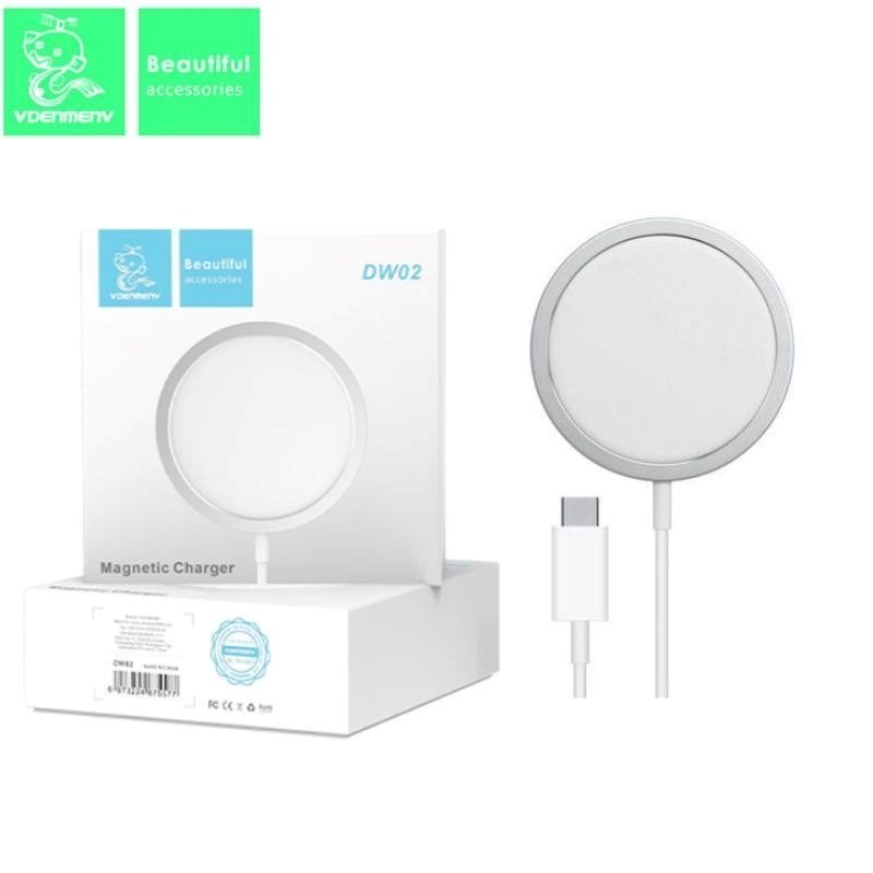 Vdenmenv (DW02) Ασύρματος Φορτιστής 15W με Καλώδιο Type-C – Λευκό