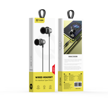 TUQIN QI27 Handsfree Ακουστικά με Βύσμα 3.5mm Jack Με το κουμπί απάντησης κλήσης - Μάυρο