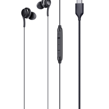 TUQIN QI34 Handsfree Ακουστικά με Βύσμα Type-C Με κουμπιά ελέγχου έντασης - Μάυρο