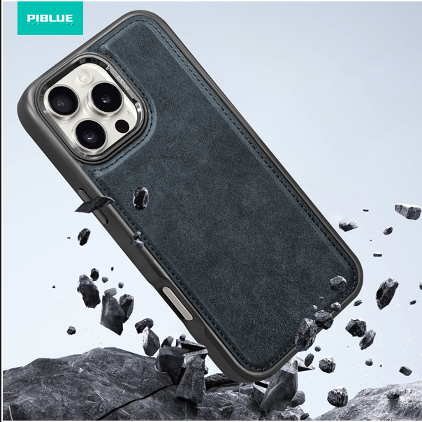 PIBLUE PL110 Θήκη Μεταλλική/Δερμάτινη Μαγνητική (MagSafe) Υψηλής Ποιότητας High Quality Για Samsung Galaxy S24 Ultra - Χρώμα: Γκρι