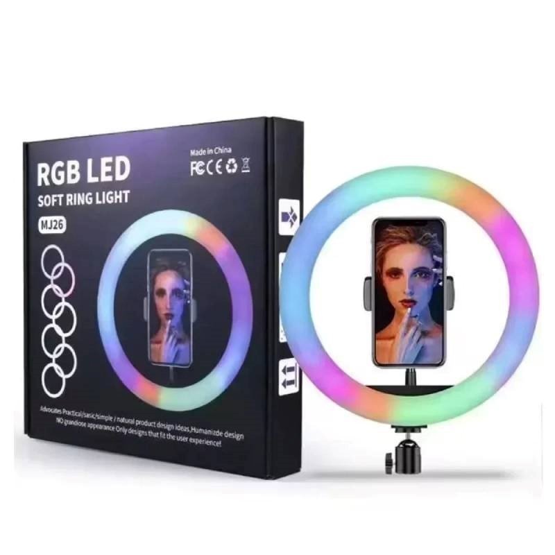 MJ-26 26cm RGB Ring light led με τρίποδο δαπέδου βάση για κινητό 10" Inches