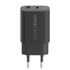 Vidvie PLE248 PD 20W Φορτιστής με 1 Θύρες USB-A και 1 Θύρες USB-C και Καλώδιο USB-A σε Lightning - Μαύρο