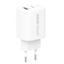 Vidvie PLE248 PD 20W Φορτιστής με 1 Θύρες USB-A και 1 Θύρες USB-C και Καλώδιο Type-C σε Lightning - Λευκό