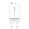 Vidvie PLE248 PD 20W Φορτιστής με 1 Θύρες USB-A και 1 Θύρες USB-C και Καλώδιο Type-C σε Lightning - Λευκό