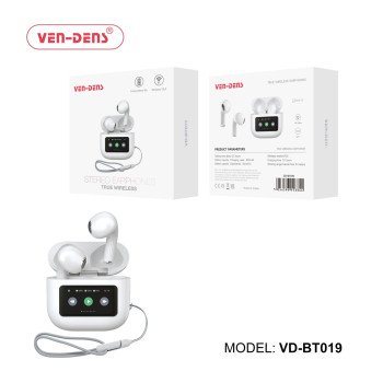 Ven-Dens Vd-Bt019 Ασύρματα Ακουστικά Με Θήκη Φόρτισης With Touch Screen Control - Λέυκο