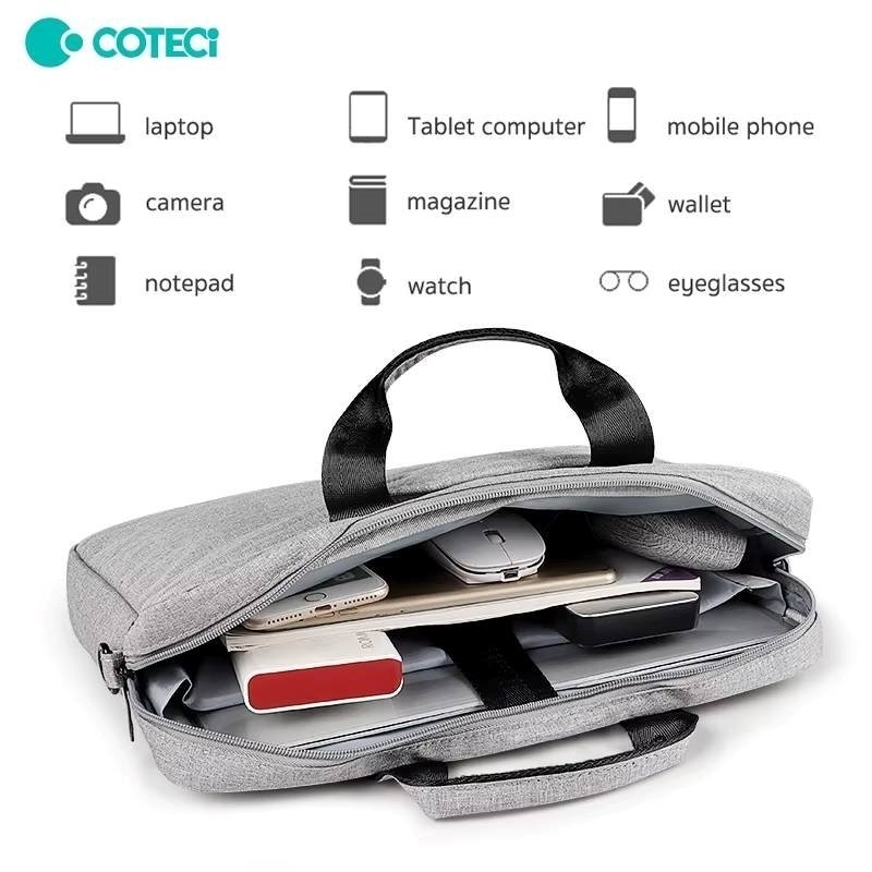 Coteci 14019-L-Lg  Τσάντα Laptop Για Άνδρες Και Γυναίκες - Αδιάβροχη Και Αντικραδασμική (15-16 Inches) - Γκρί