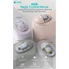 Coteci 84011-Wh Magic Crystal Mouse Transparent Texture Dual-Mode Mouse, Silent And Not Disturbing, Smart Percussion - White