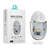 Coteci 84011-Wh Magic Crystal Mouse Transparent Texture Dual-Mode Mouse, Silent And Not Disturbing, Smart Percussion - White