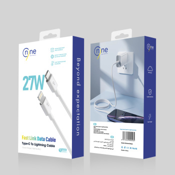 Nine 27W Fastlink Καλώδιο φόρτισης δεδομένων USB-C σε USB-LIGHTNING - Λευκό