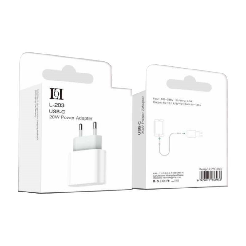 Lol L-203 Φορτιστής Χωρίς Καλώδιο Με Θύρα Usb-C 20W Λευκό