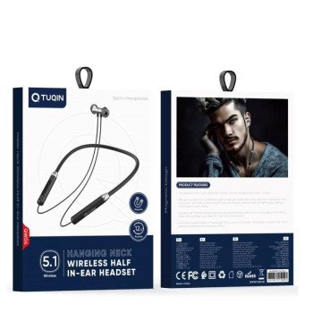 Tuqin QW04 In-ear Bluetooth Handsfree Ακουστικά με Αντοχή στον Ιδρώτα - Μαύρο