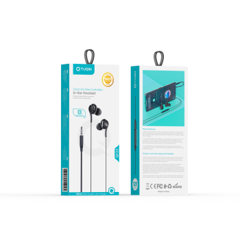 TUQIN QI33 Handsfree Ακουστικά με Βύσμα 3.5mm Jack Με το κουμπί απάντησης κλήσης - Μάυρο