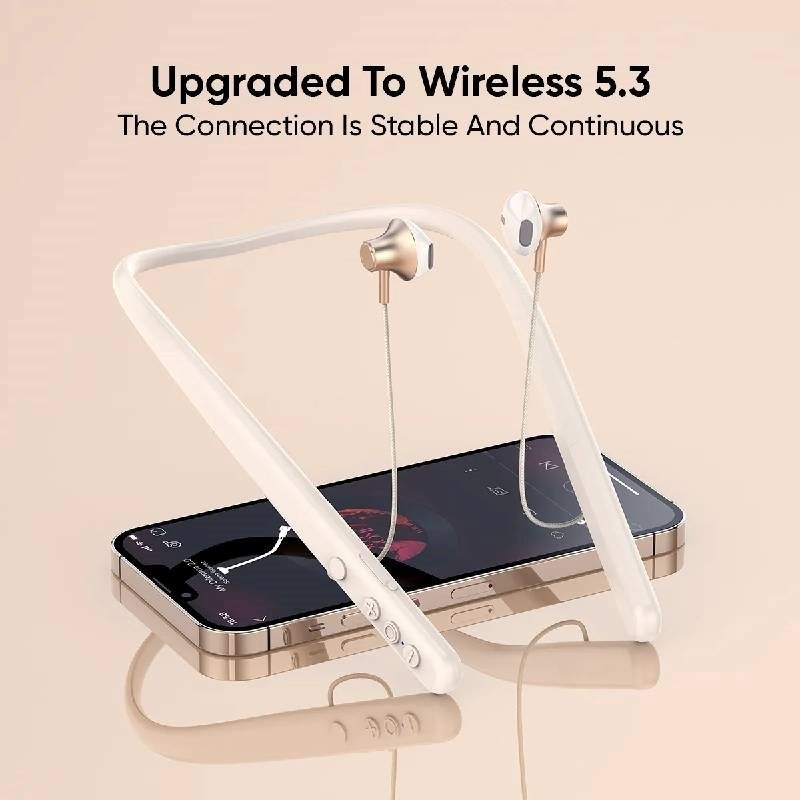 Vidvie BT881 Ασύρματα Ακουστικά με Αντοχή στον Ιδρώτα Χρόνος ομιλίας έως 18 ώρες - Μπεζ