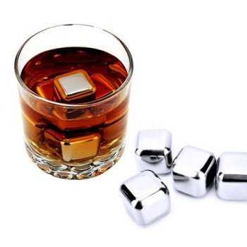 Ανοξείδωτα Μεταλλικά Παγάκια που δεν λιώνουν ποτέ (Σετ 6 τεμαχίων)