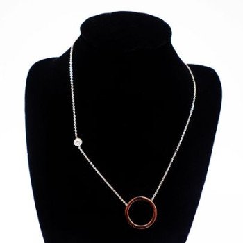 Κολιέ με κύκλο και στρας σε χρώμα ροζ-χρυσό