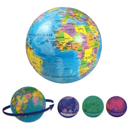 Υδρόγειος Σφαίρα περιστρεφόμενη - διακοσμητική με εναλλασσόμενο LED Φωτισμό και διάμετρο 14cm