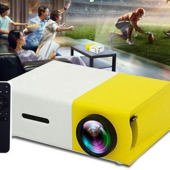 Προτζέκτορας 600 Lumens - LED Projector HD με Ρυθμιστή Εστίασης FOCUS - Ενσωματωμένα Ηχεία για HOME CINEMA - Διαγώνιος οθόνης  Προβολής 80 έως 152cm. - Υποδοχή για Κάρτα Μνήμης + USB Στικάκι